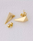 Elongated Faceted Triangle Stackable Earrings