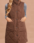 Tobey-Quilted Stand Collar Puffer Long Vest