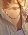 18K Gold Paperclip Necklace