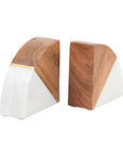 Marble Wood and Brass Bookends / Set of 2 - Cloth + Cabin