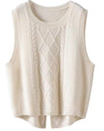 Crissy Cable Knit Slit Sweater Vest