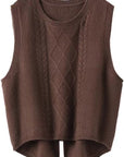 Crissy Cable Knit Slit Sweater Vest