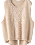 Crissy Cable Knit Slit Sweater Vest