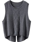 Crissy Cable Knit Slit Sweater Vest