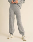 Roselyn Waffle Pattern Sweater Jogger Pants