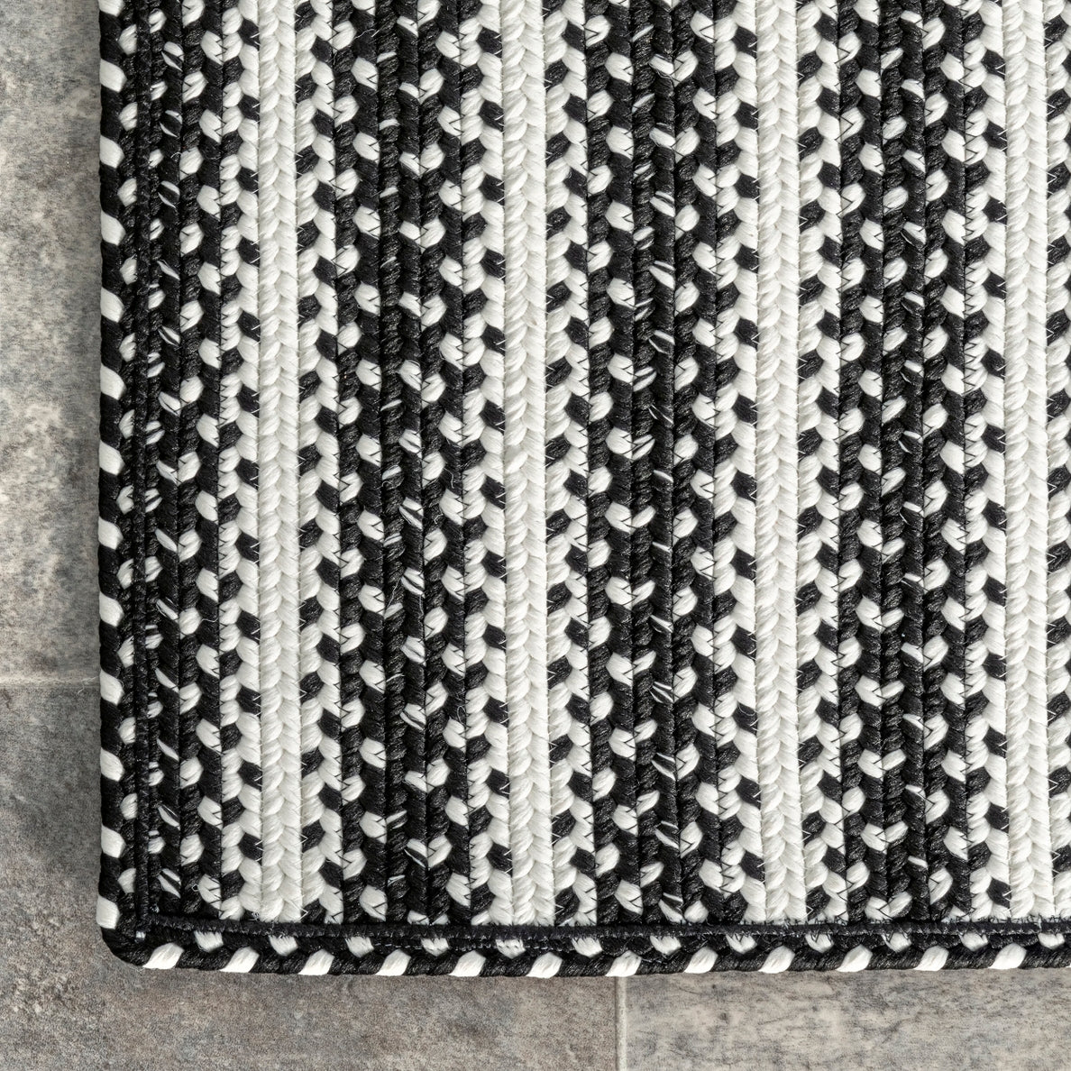 Kennedy Braided Stripes Indoor/Outdoor Area Rug