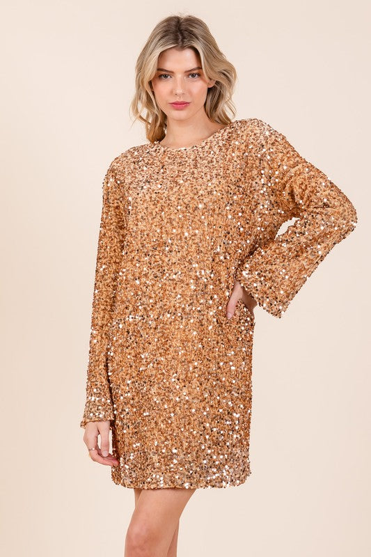 Sally Sequin Cocktail Mini Dress