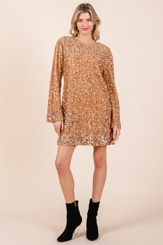 Sally Sequin Cocktail Mini Dress