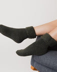 Olive Warm Crew Socks