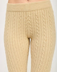 CABLE KNIT FLARED PANTS