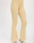 CABLE KNIT FLARED PANTS