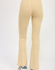 CABLE KNIT FLARED PANTS