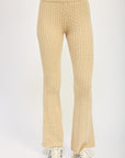 CABLE KNIT FLARED PANTS