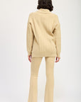 CABLE KNIT FLARED PANTS