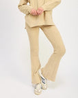 CABLE KNIT FLARED PANTS