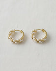 Elegant French Inspired Pearl Hoop Earrings