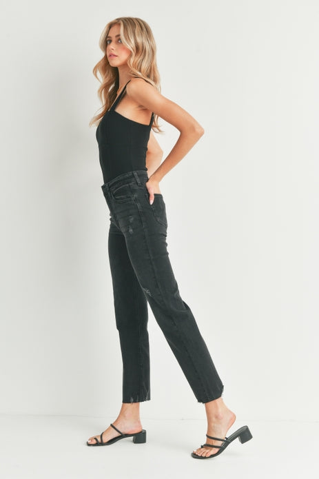Annie Black Hem Detail Jeans
