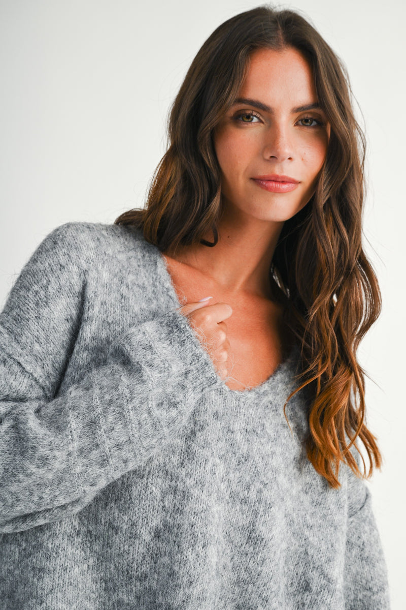 Kadence Brushed V-neck Sweater