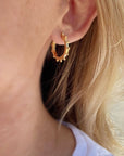 18k Gold Filled Hoop Earrings with Ball Detail