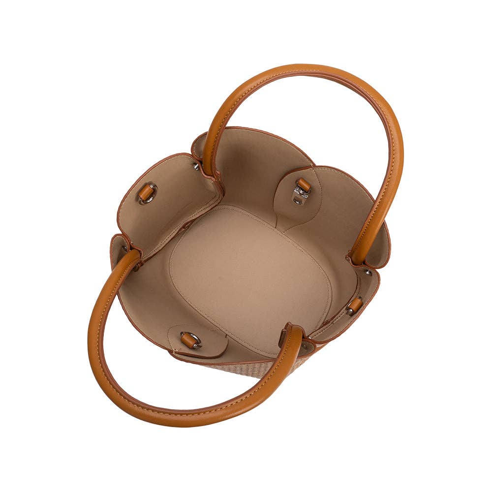 Tulip Raffia Embossed Recycled Top Handle - Cloth + Cabin