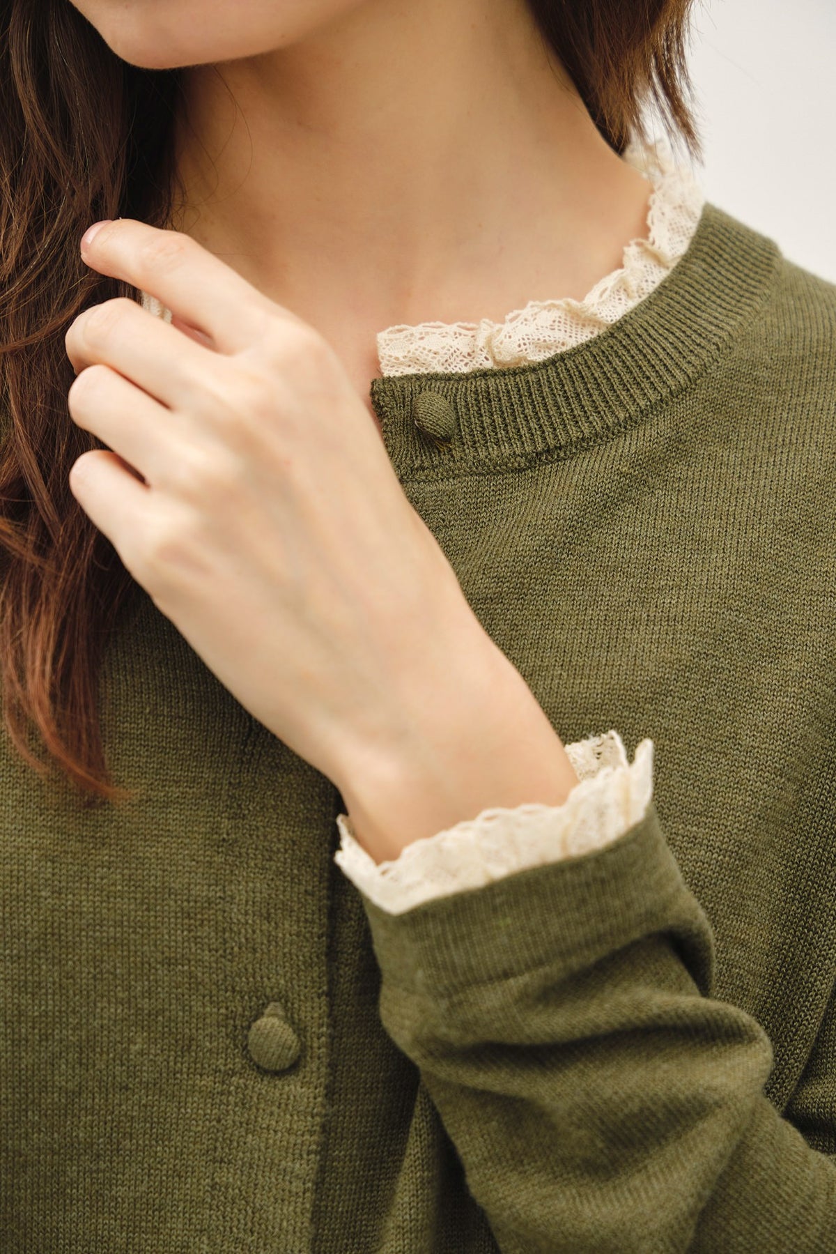 Forest Lace Trim Cardigan