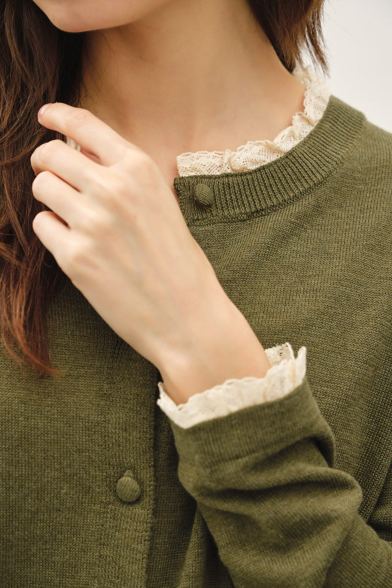 Forest Lace Trim Cardigan