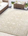 4x6 Dalia Floral Oriental Sand Indoor Outdoor Rug