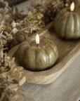 Olive LED Pumpkin Candle