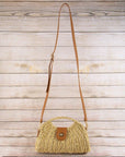 Woven Straw Top Handle Handbag