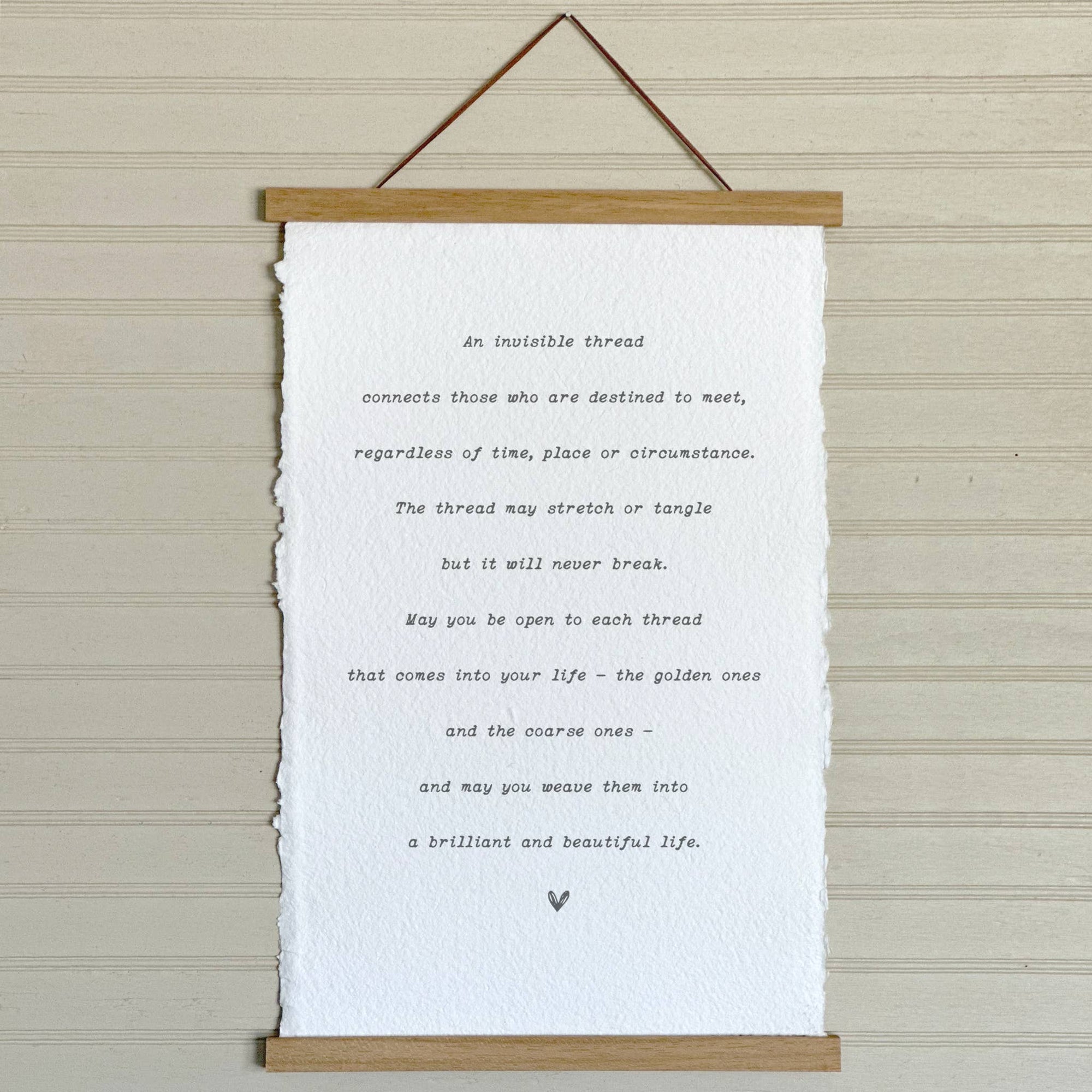 Handmade Paper Print, Invisible Thread Inspirational Sign - Cloth + Cabin
