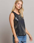 Susan Sequin Sleeveless Top