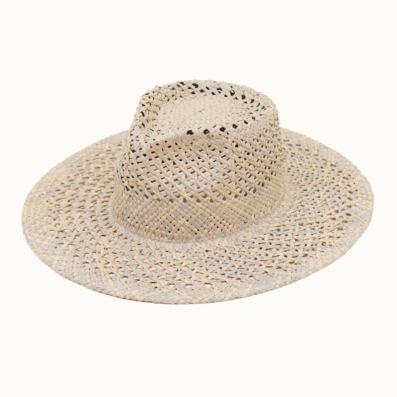 SEIRA - Wide Brim Open Weave Straw Rancher Hat