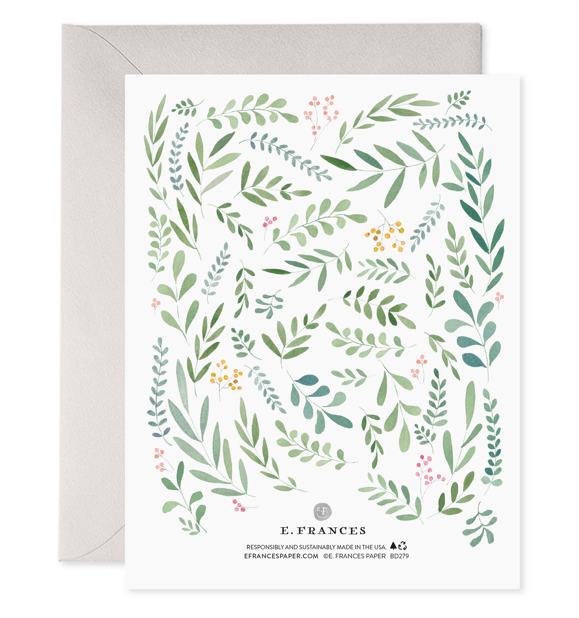 Pretty Leaves Birthday Greeting Card