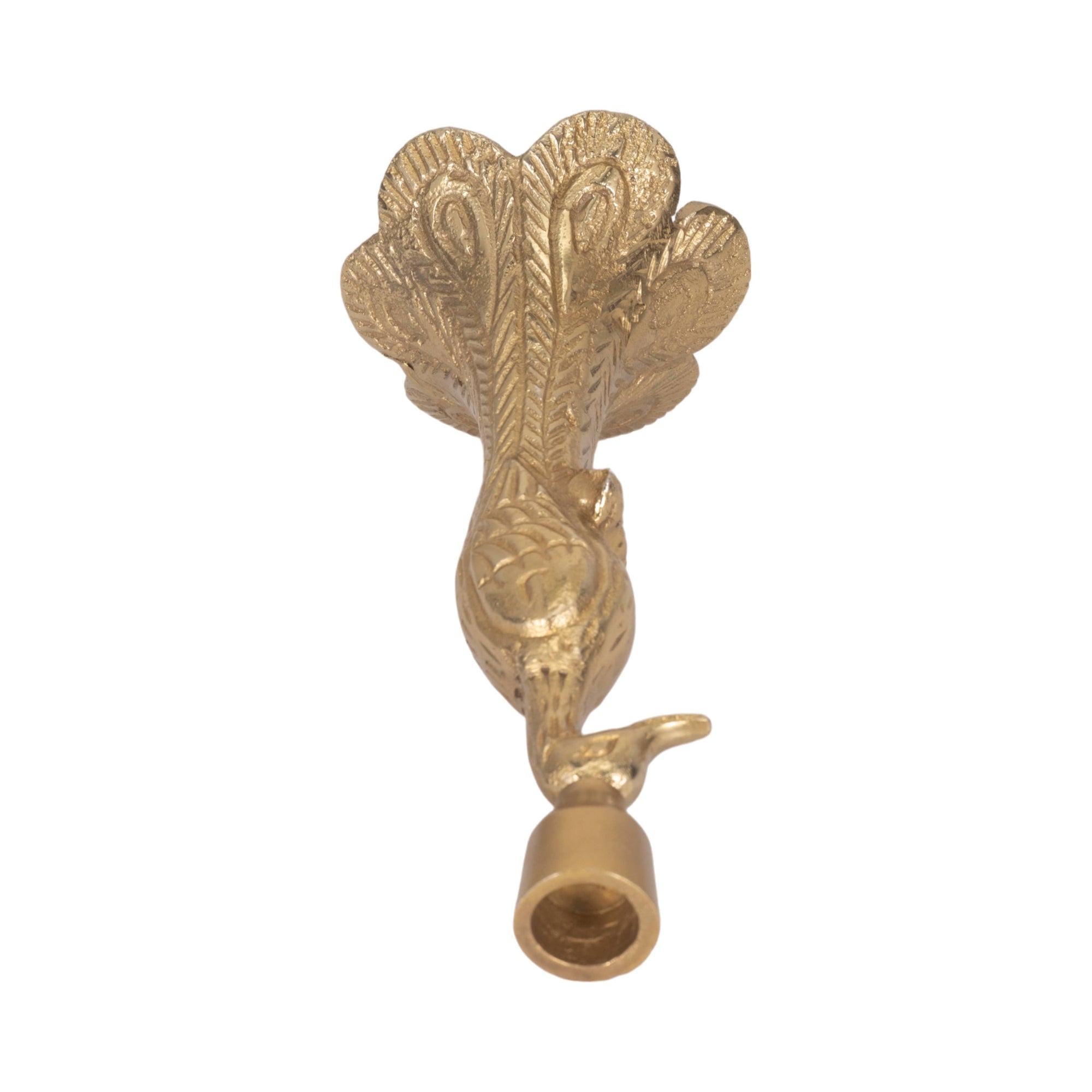 Gold Peacock Taper Candle Holder - Cloth + Cabin