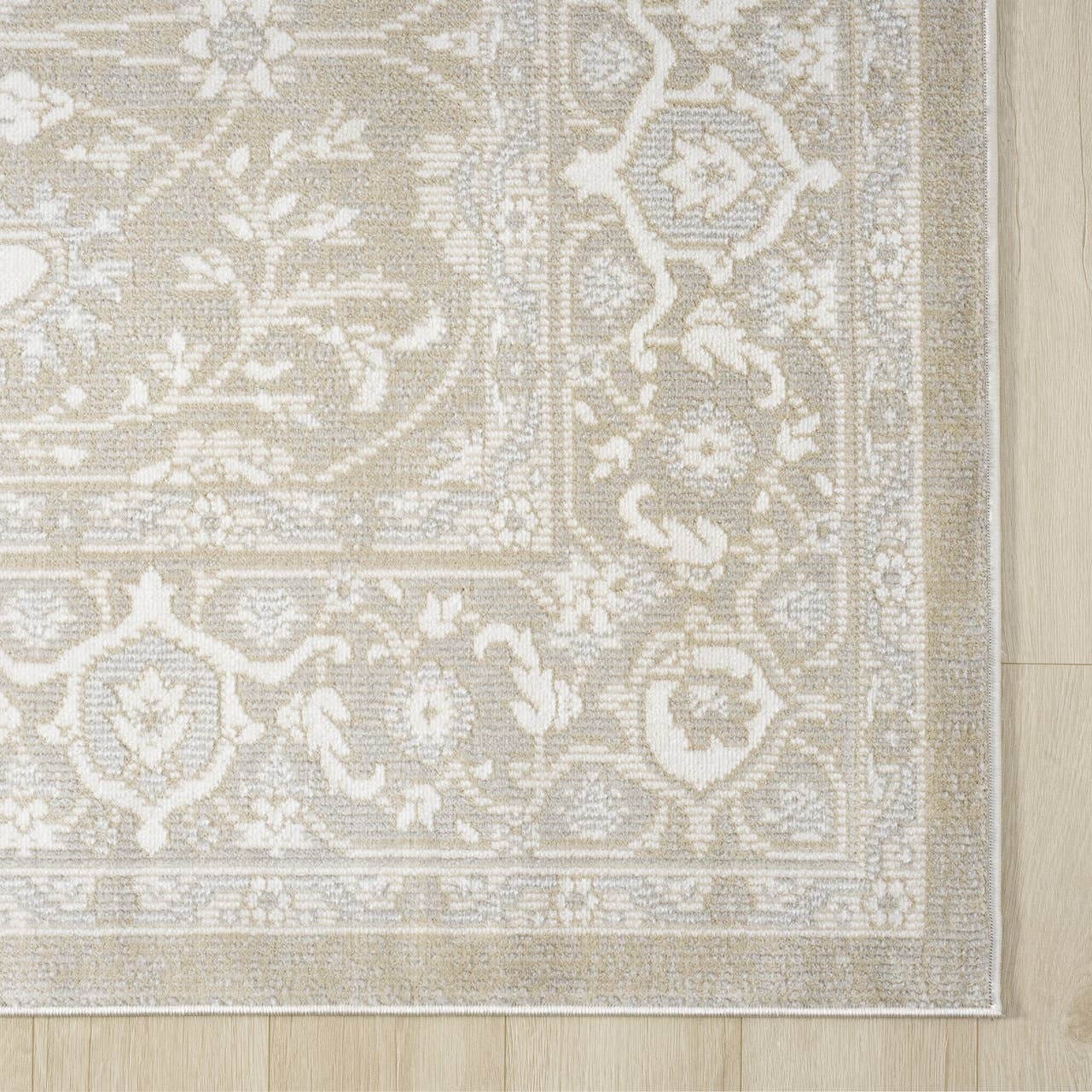 4x6 Dalia Floral Oriental Sand Indoor Outdoor Rug