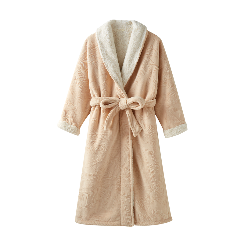 Shayna Plush Winter Robe with Sherpa Lining