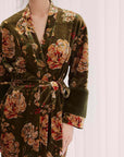 Velvet Floral Kimono Robe
