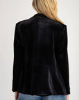 Velvet Long Sleeve One Button Blazer