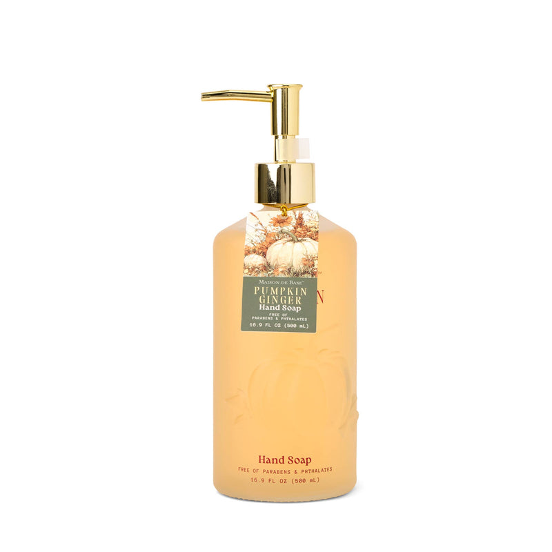 500ml Glass Embossed Pumpkin Gel Hand Soap - Pumpkin Ginger
