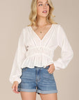 EMERSON sheer lace top