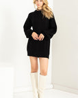 Chloe Cable Knit Ribbed Mini Sweater Dress