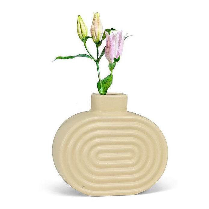 Oval Ridged Vase