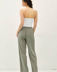 Elle-Linen Blend Wide Leg Pants