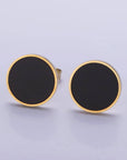 Black Acrylic Round Stud Earrings