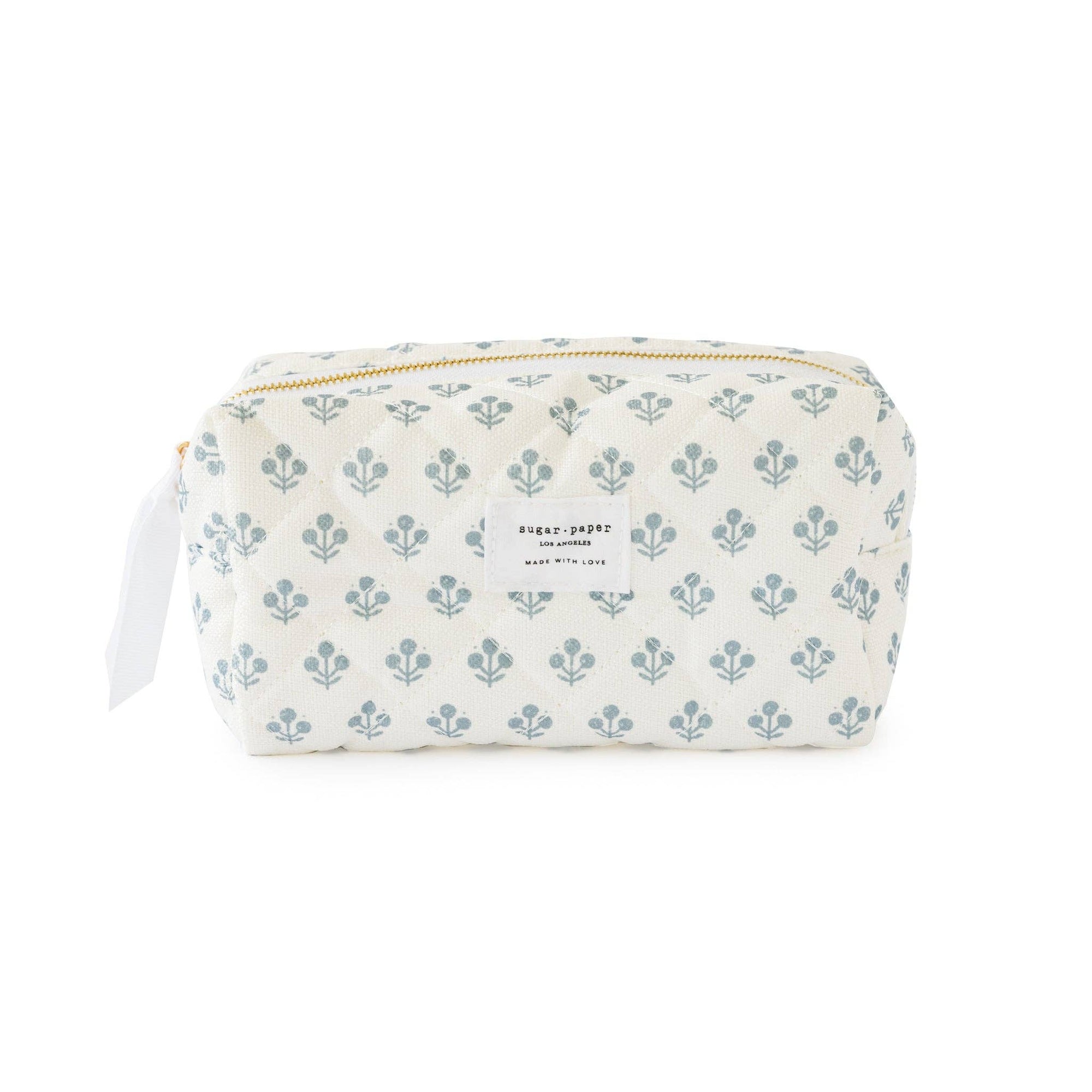 Cosmetic Pouch- Blue Flower - Cloth + Cabin