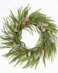 24in Twig Wreath Golden Holiday Norfolk Pine