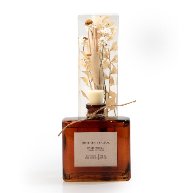 White Tea &amp; Pampas Bouquet Reed Bundle Fragrance Diffuser