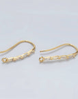 Baguette Lined French Hook Earrings