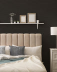 Horizontal Grasscloth Black Peel and Stick Wallpaper