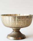 Distressed Gold Metal Compote Bowl